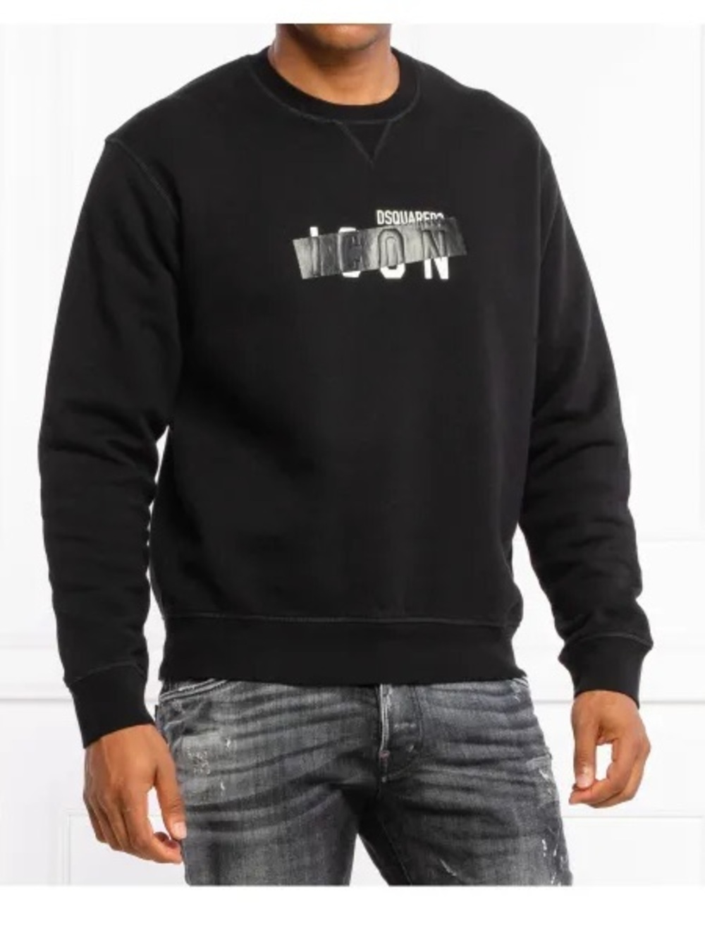 Dsquared2 Black ICON Logo Crewneck Sweatshirt Mens medium